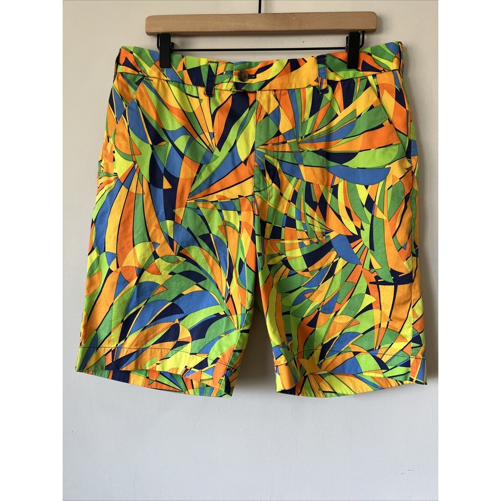 LoudMouth Mens Golf Shorts Size 36 Abstract Colorful Geometric Casual Fun Summer